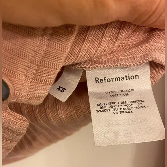 Reformation Pink Long Sleeve Top - Picture 5 of 7